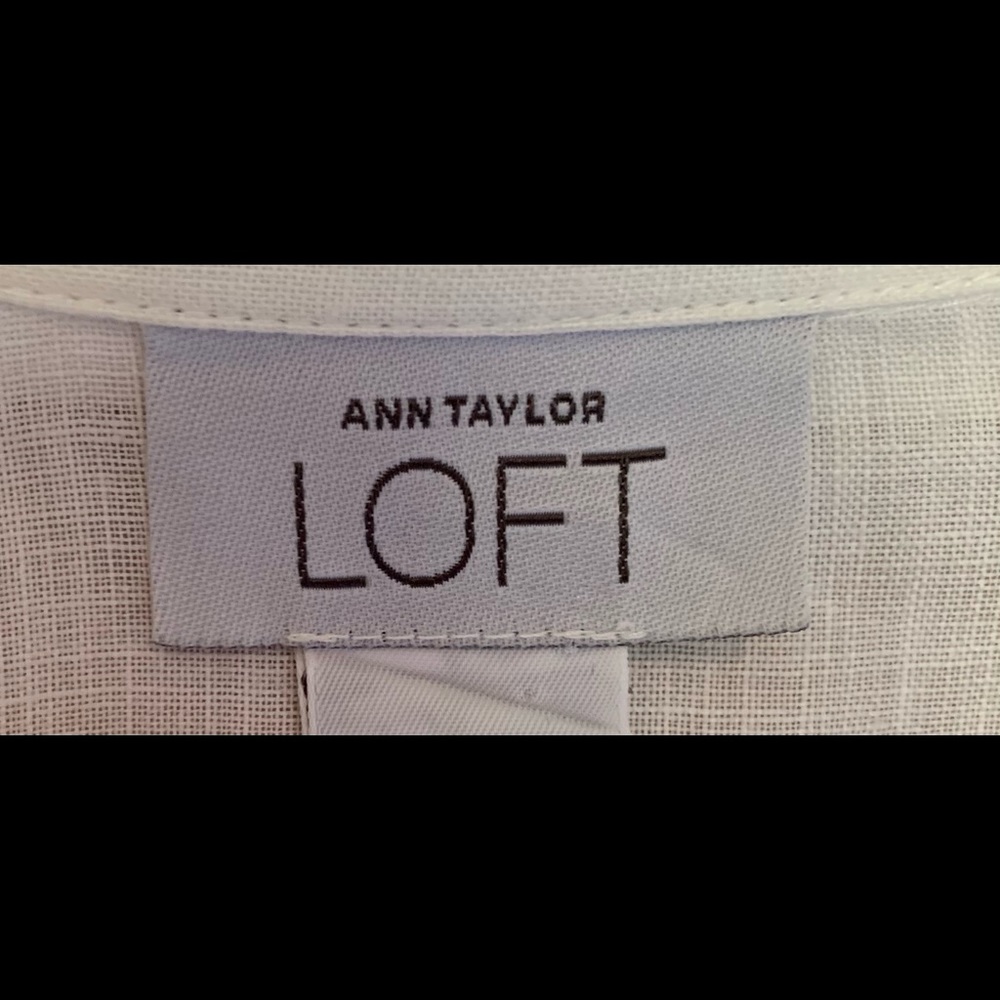 Ann Taylor Loft 100% Linen Button Down Blouse
